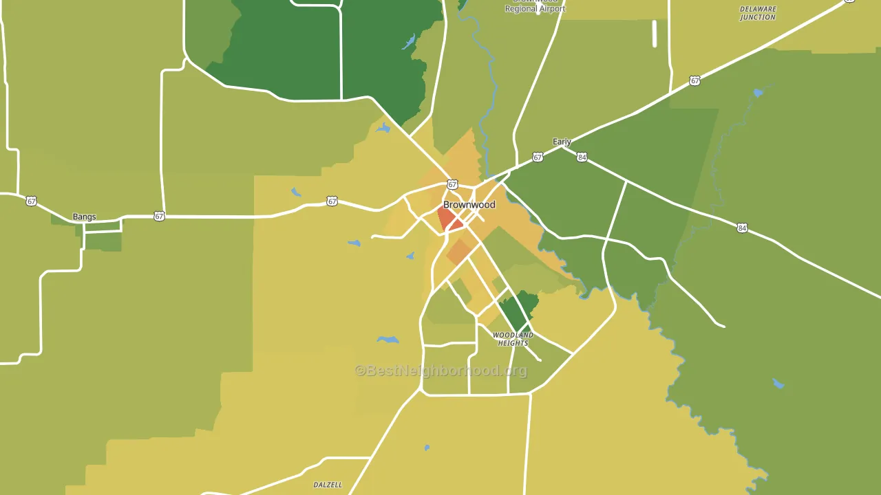Brownwood, TX block-group voter-turnout map