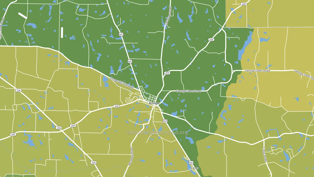 Broxton, GA block-group voter-turnout map