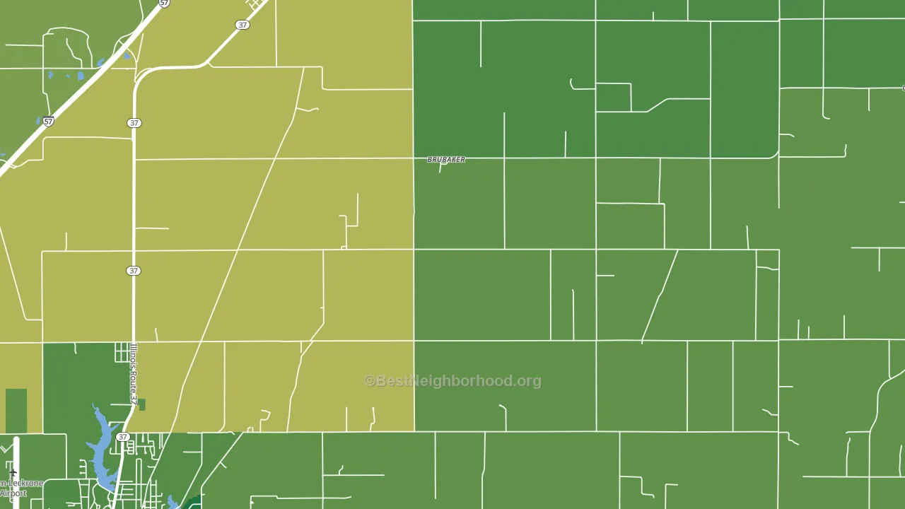 Brubaker, IL block-group voter-turnout map