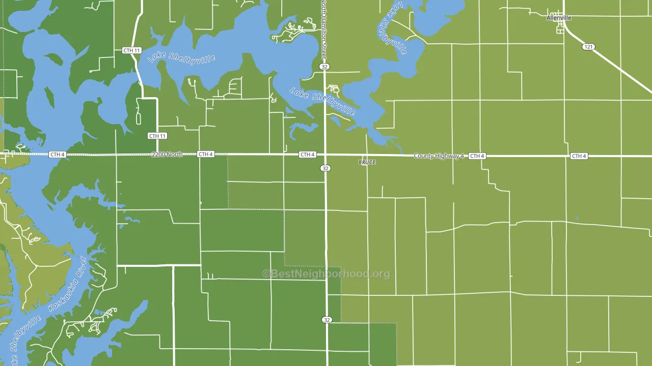Bruce, IL block-group voter-turnout map