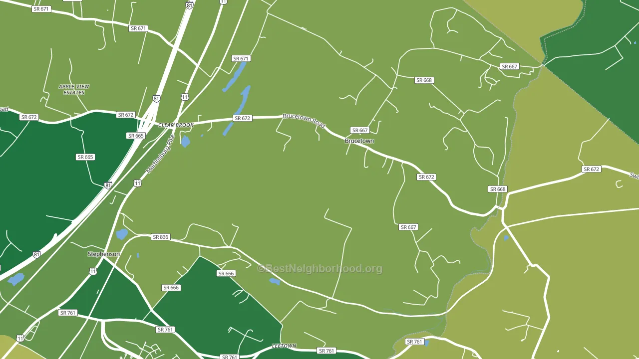Brucetown, VA block-group voter-turnout map