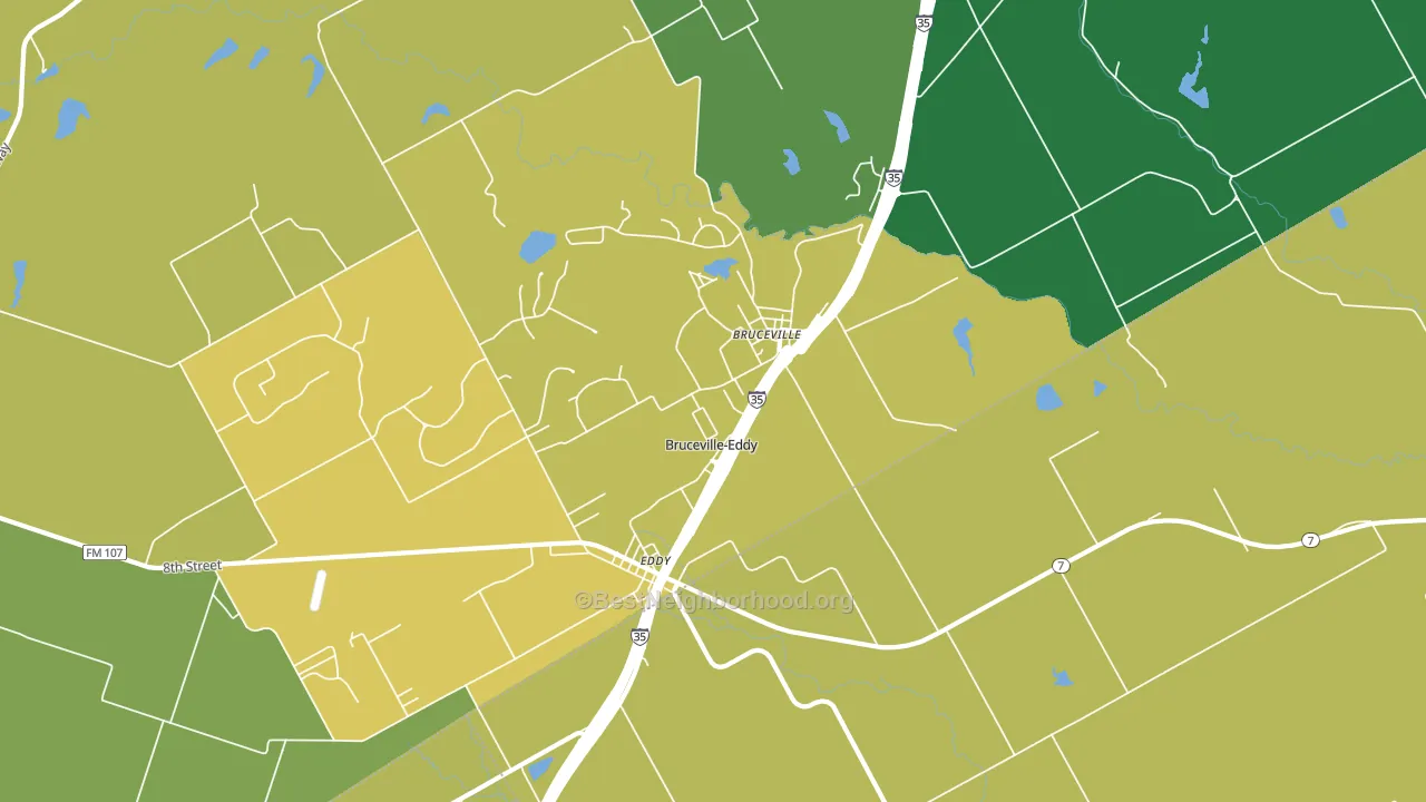 Bruceville-Eddy, TX block-group voter-turnout map