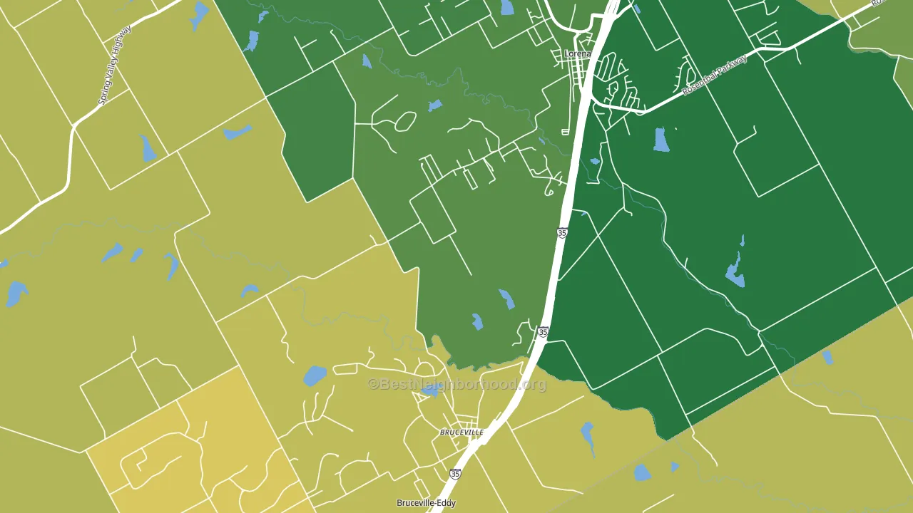 Bruceville, TX block-group voter-turnout map