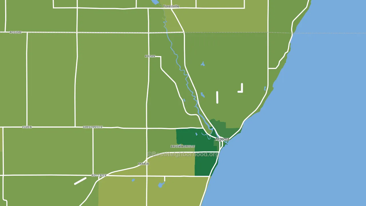 Bruemmerville, WI block-group voter-turnout map