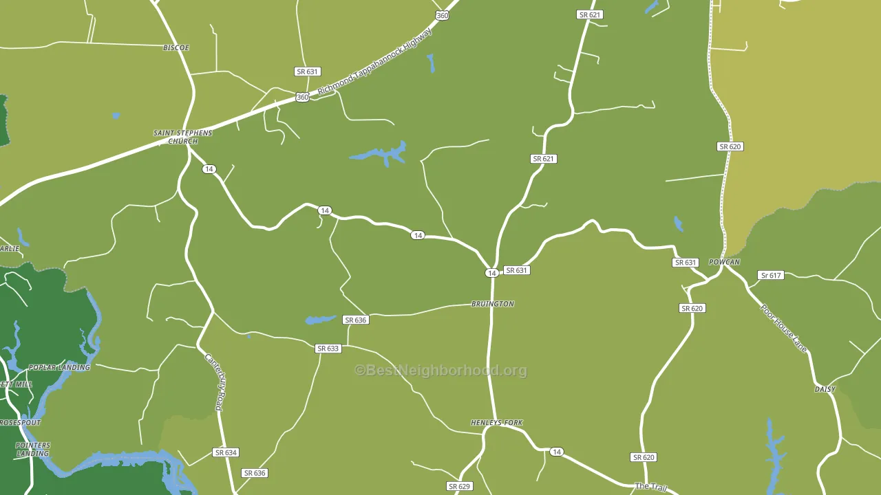 Bruington, VA block-group voter-turnout map