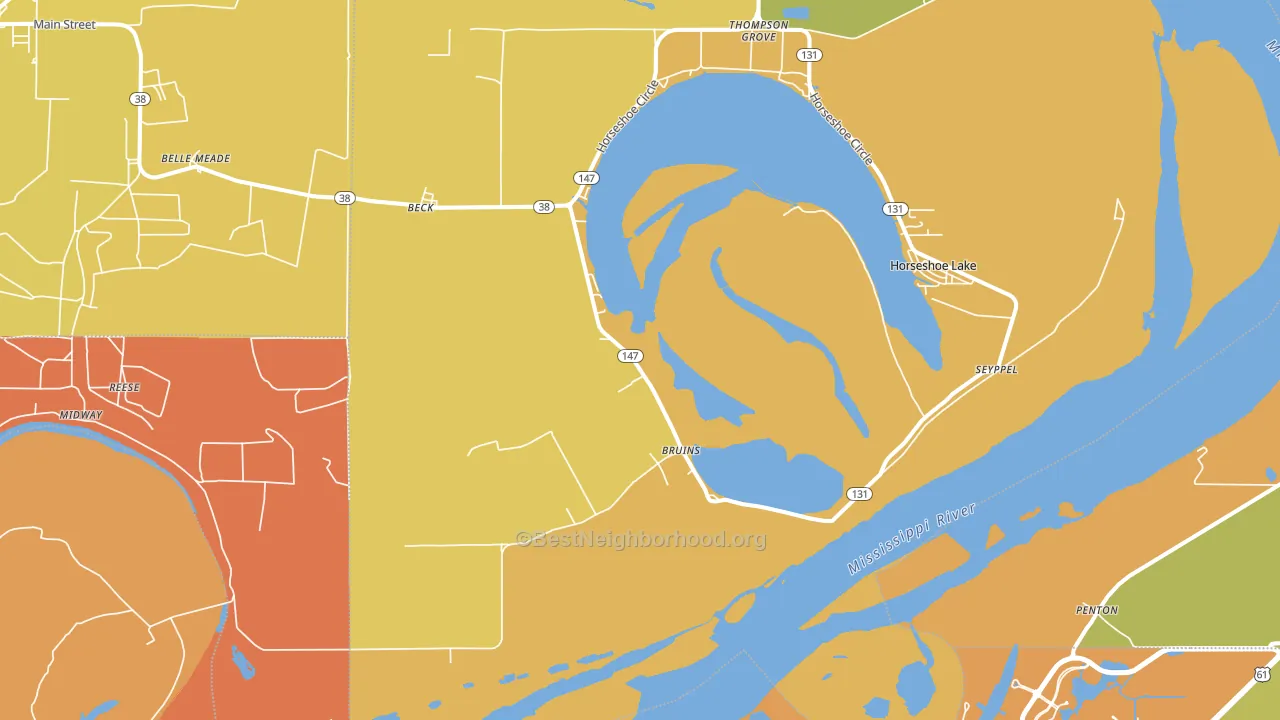 Bruins, AR block-group voter-turnout map