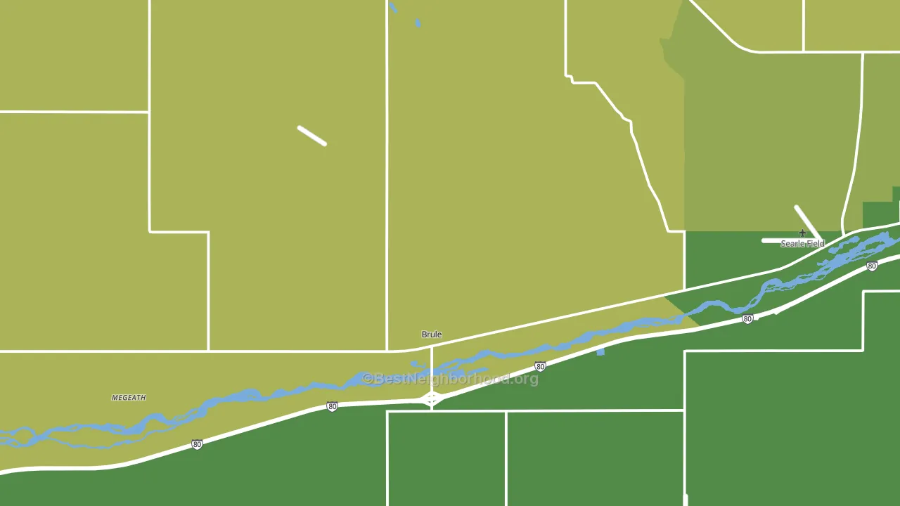 Brule, NE block-group voter-turnout map