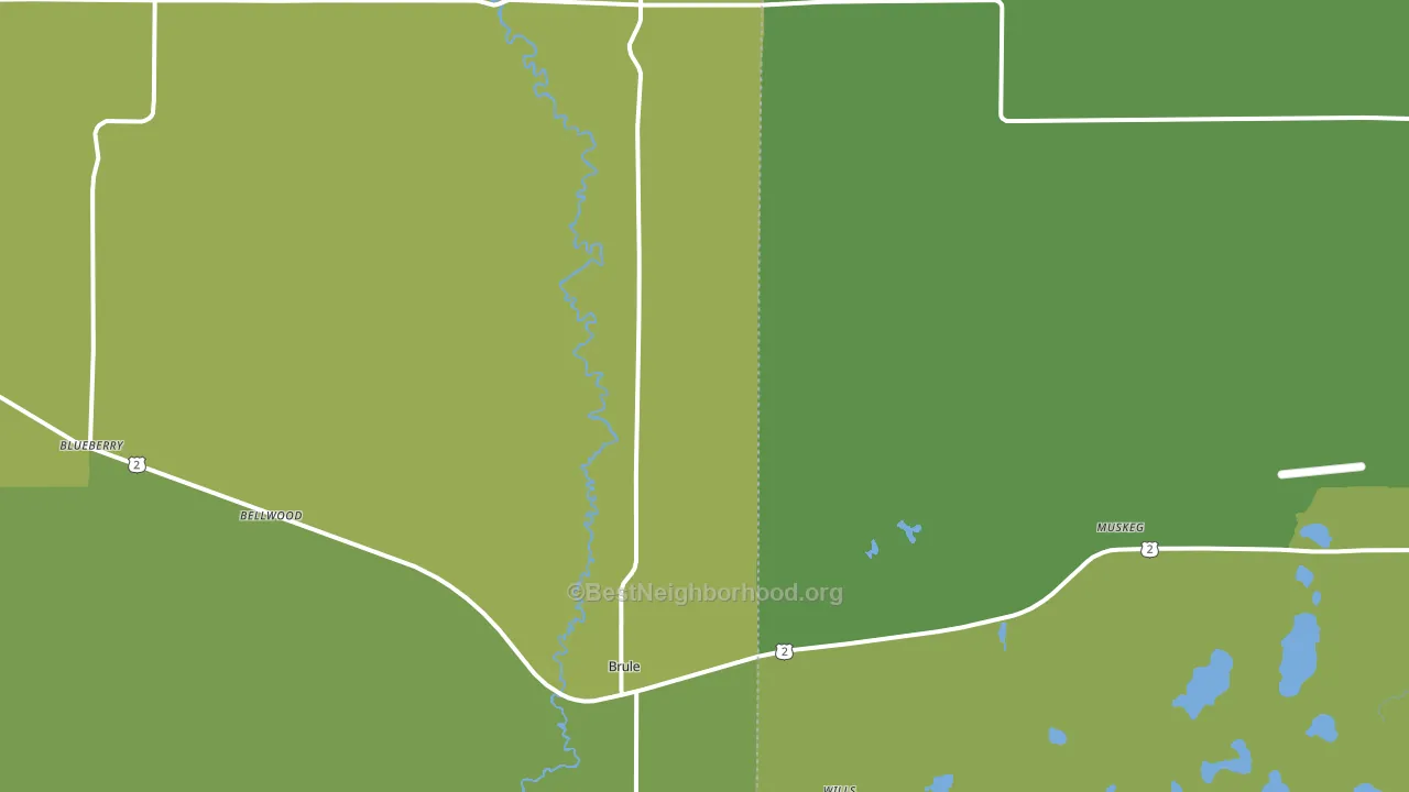 Brule, WI block-group voter-turnout map
