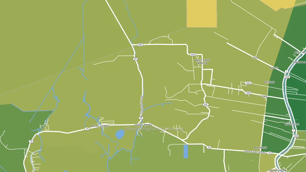 Bruly St. Martin, LA block-group voter-turnout map