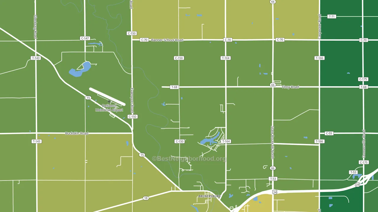 Brunersburg, OH block-group voter-turnout map