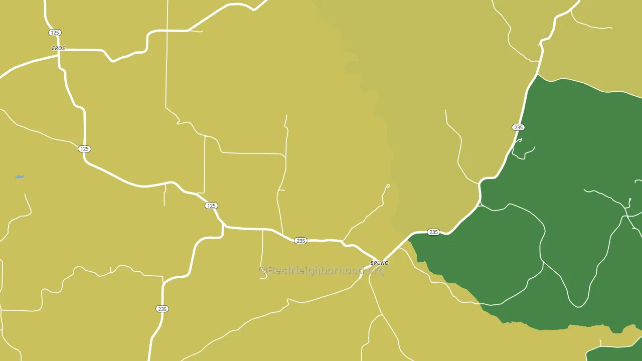 Bruno, AR block-group voter-turnout map
