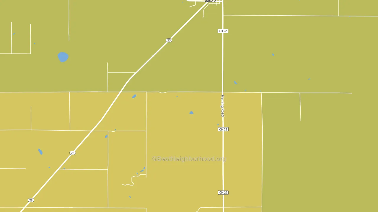 Bruno, MN block-group voter-turnout map