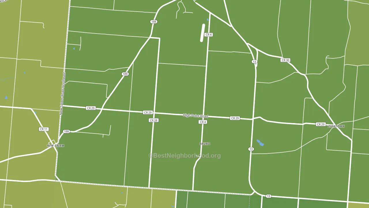 Bruno, OH block-group voter-turnout map