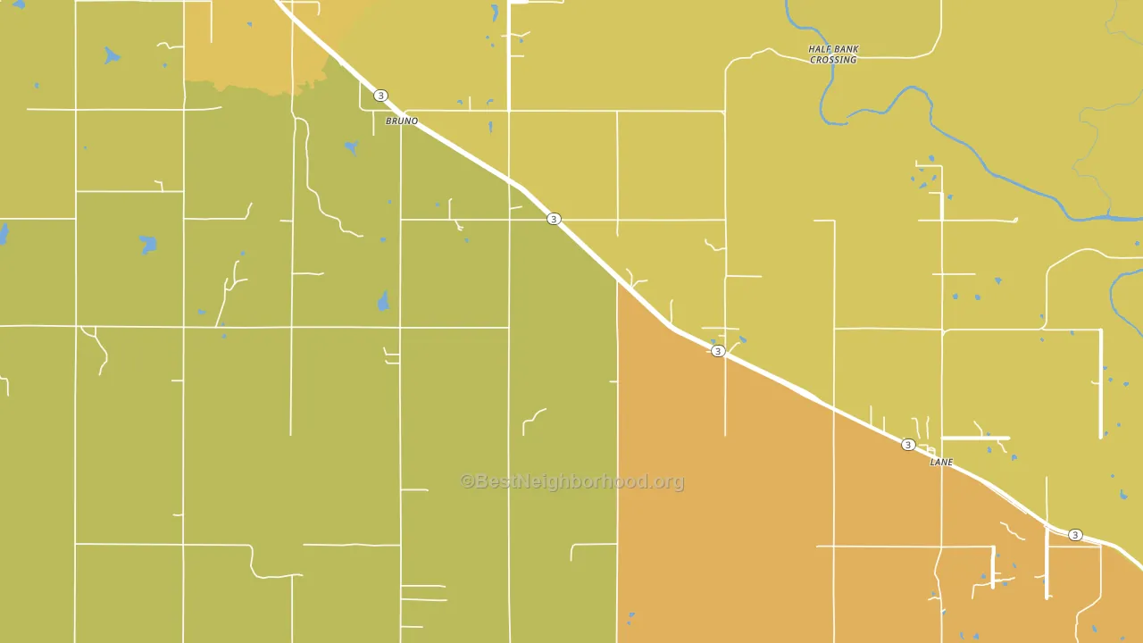 Bruno, OK block-group voter-turnout map