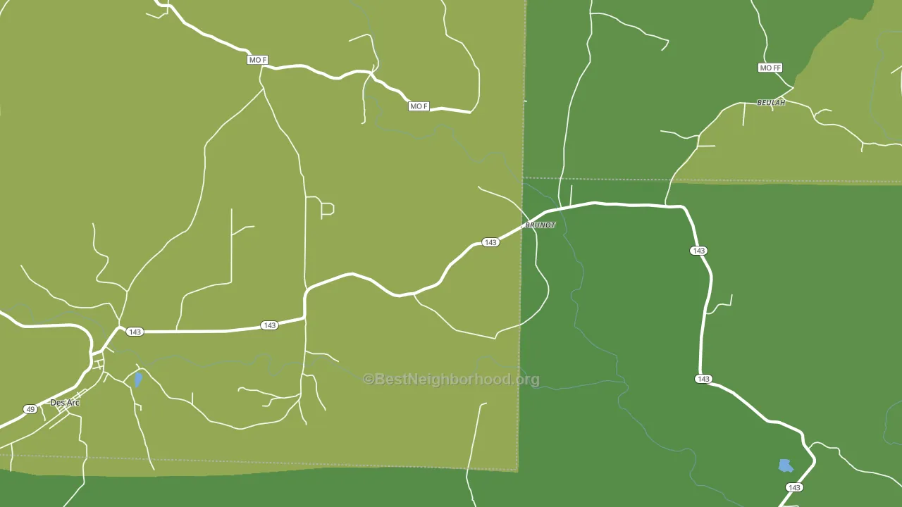 Brunot, MO block-group voter-turnout map