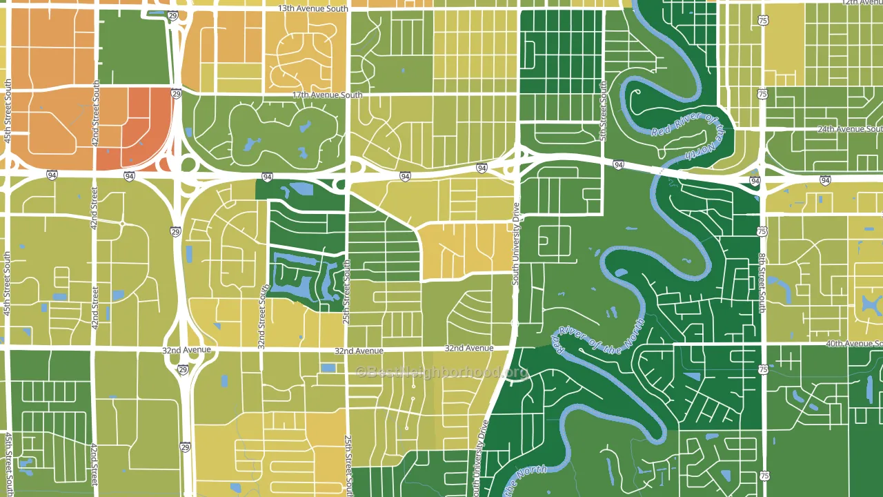 Brunsdale, Fargo, ND block-group voter-turnout map