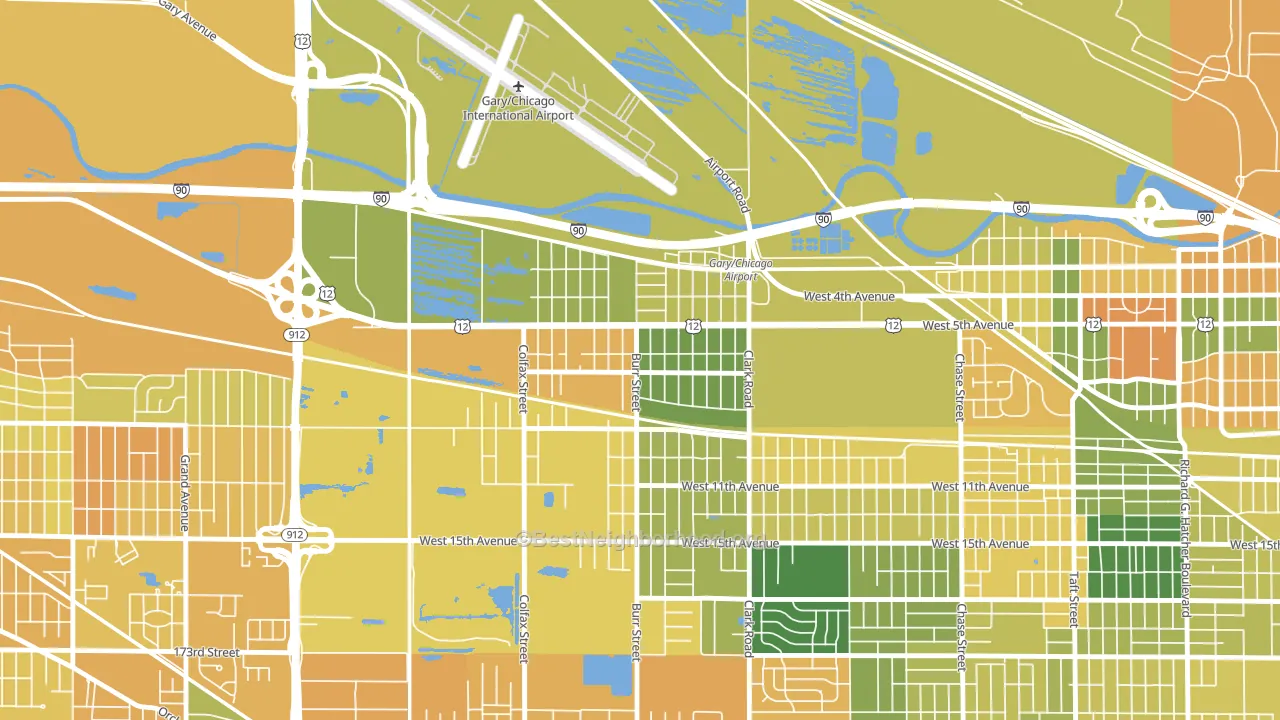 Brunswick, Gary, IN block-group voter-turnout map