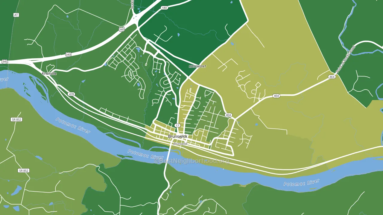 Brunswick, MD block-group voter-turnout map