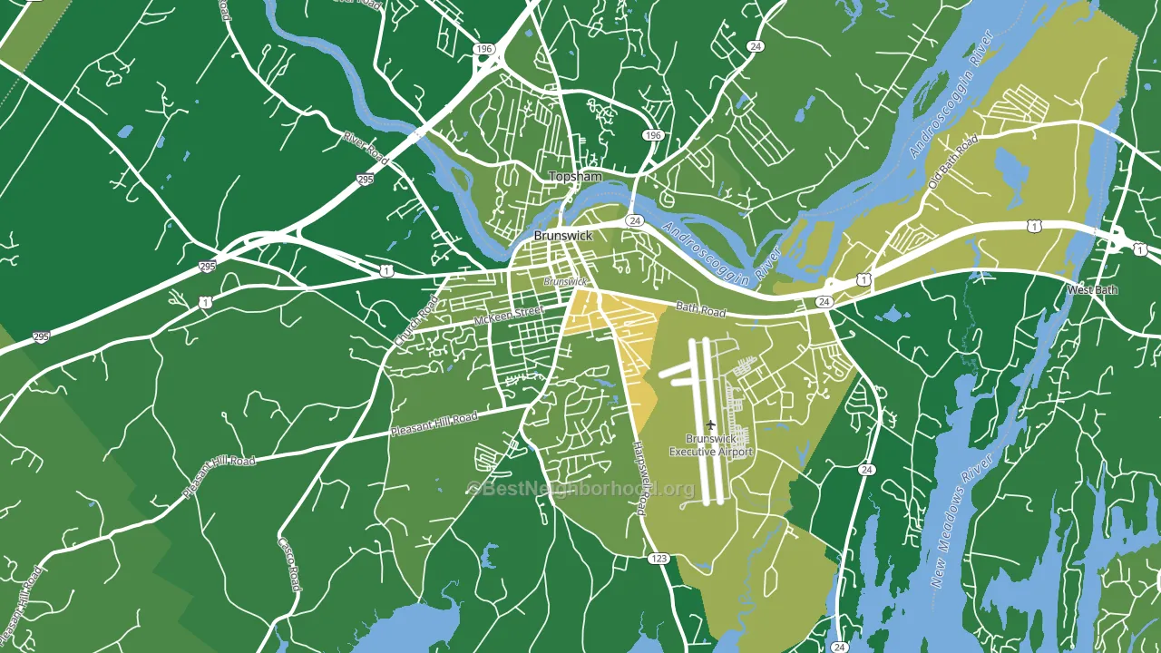 Brunswick, ME block-group voter-turnout map