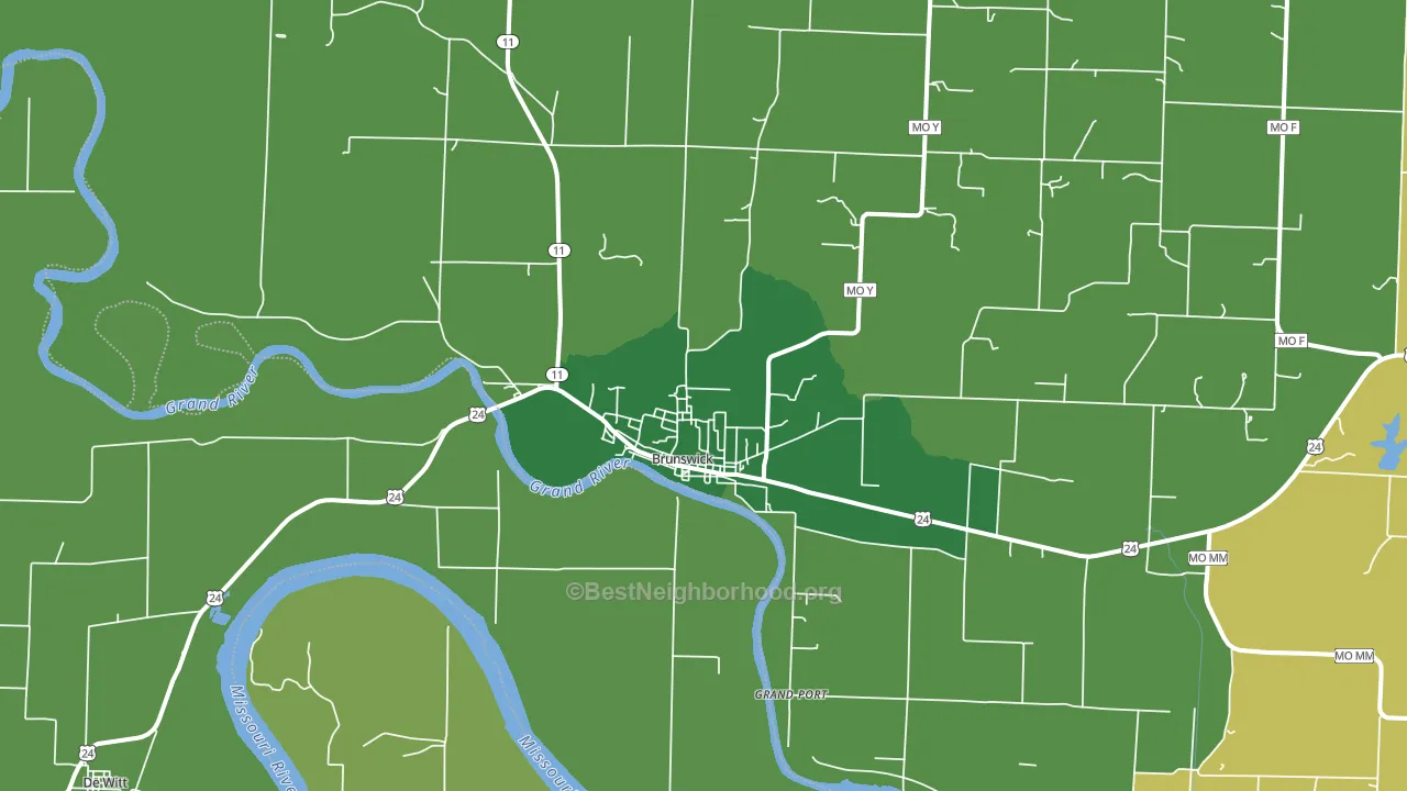 Brunswick, MO block-group voter-turnout map