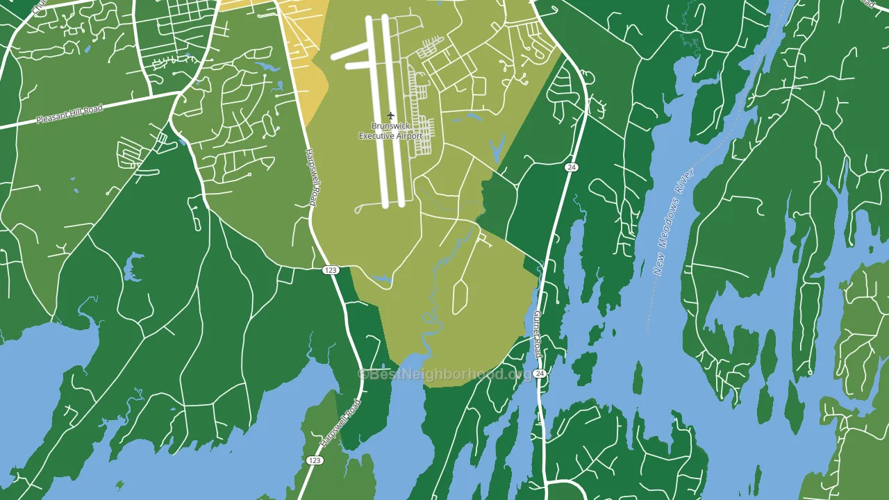 Brunswick Naval Air Station, ME block-group voter-turnout map