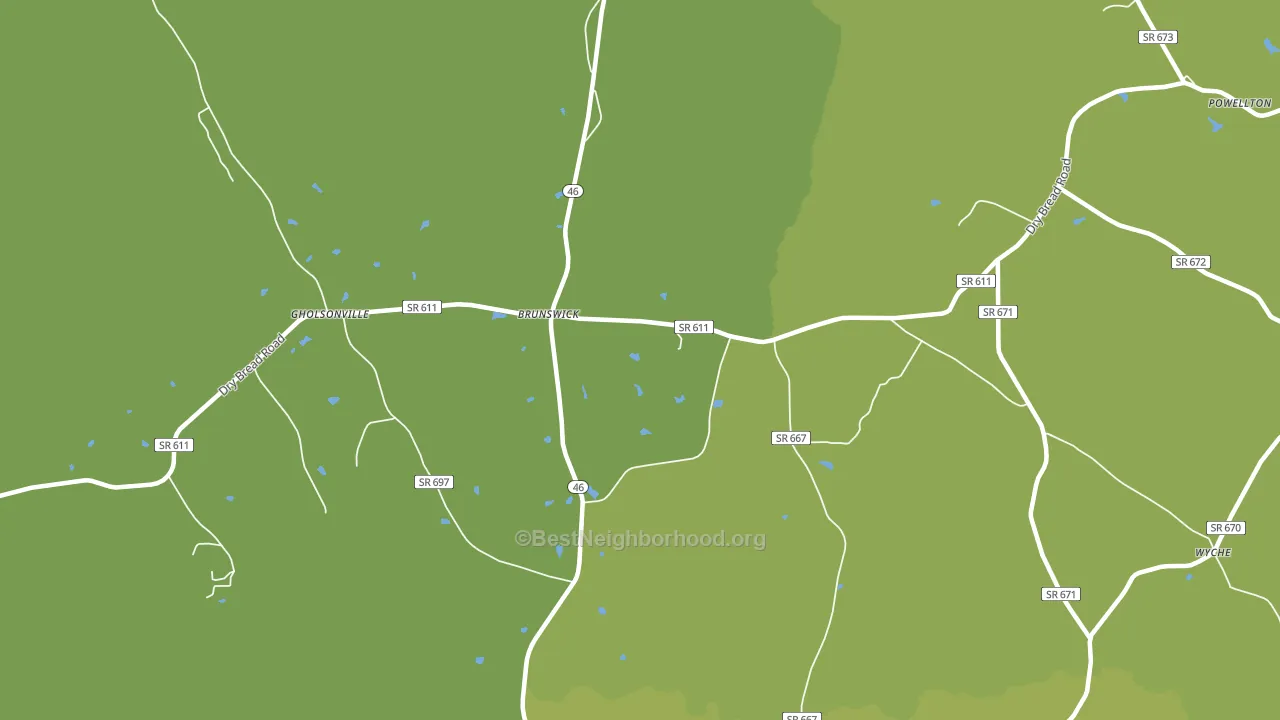 Brunswick, VA block-group voter-turnout map
