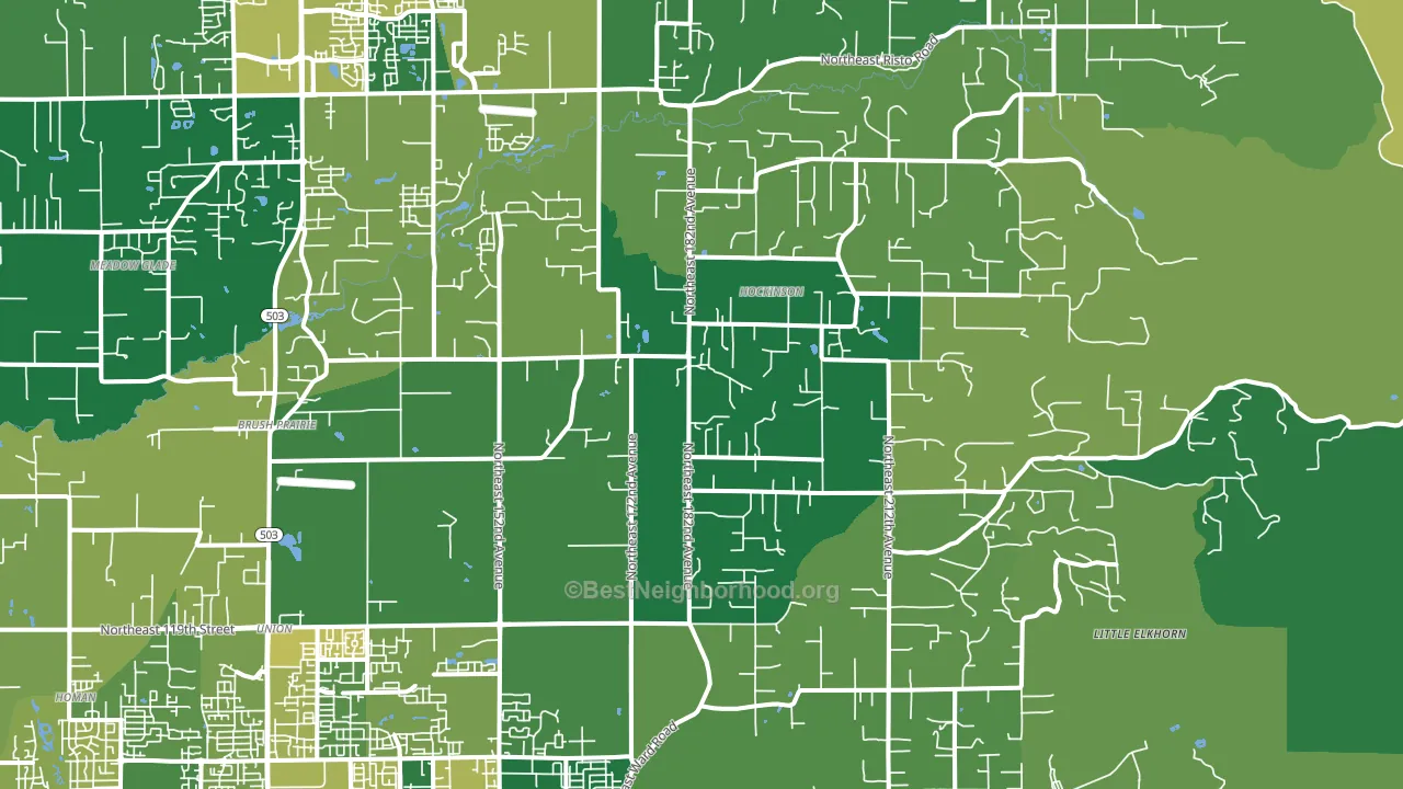 Brush Prairie, WA block-group voter-turnout map