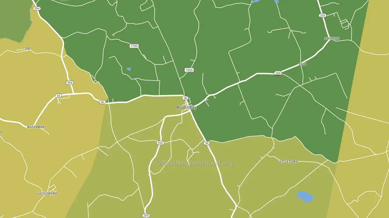 Brush Valley, PA block-group voter-turnout map