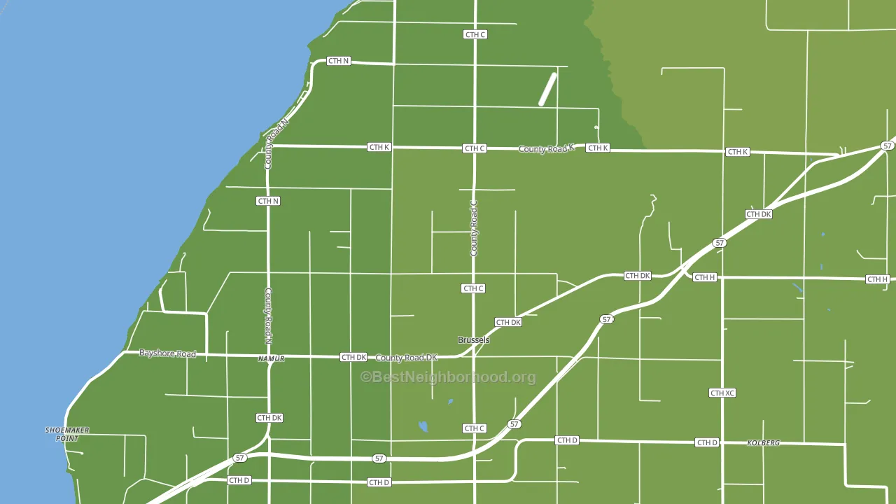 Brussels, WI block-group voter-turnout map