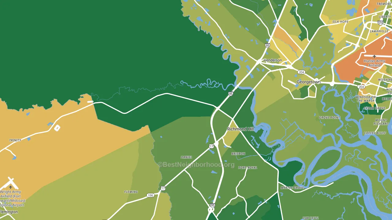 Bryan County, GA block-group voter-turnout map