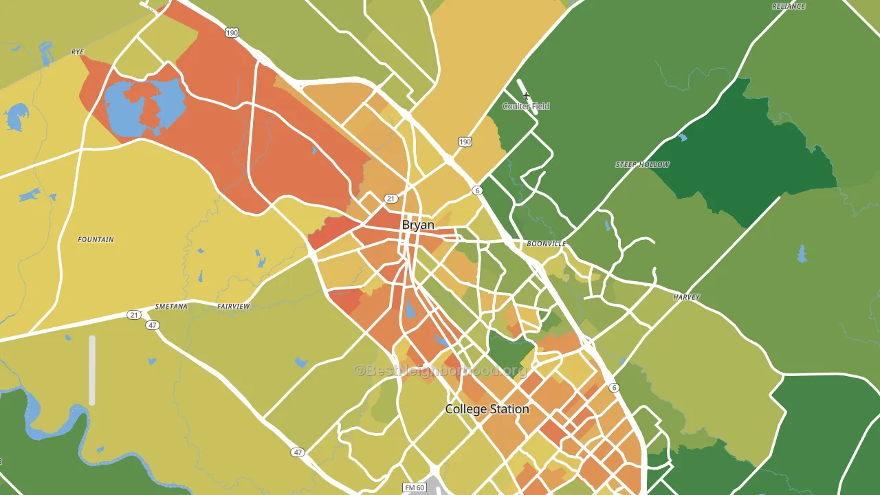 Bryan, TX block-group voter-turnout map