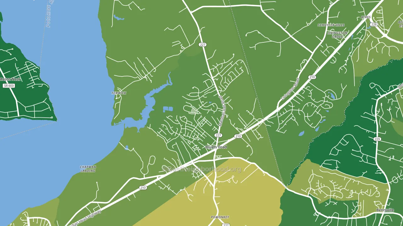 Bryans Road, MD block-group voter-turnout map