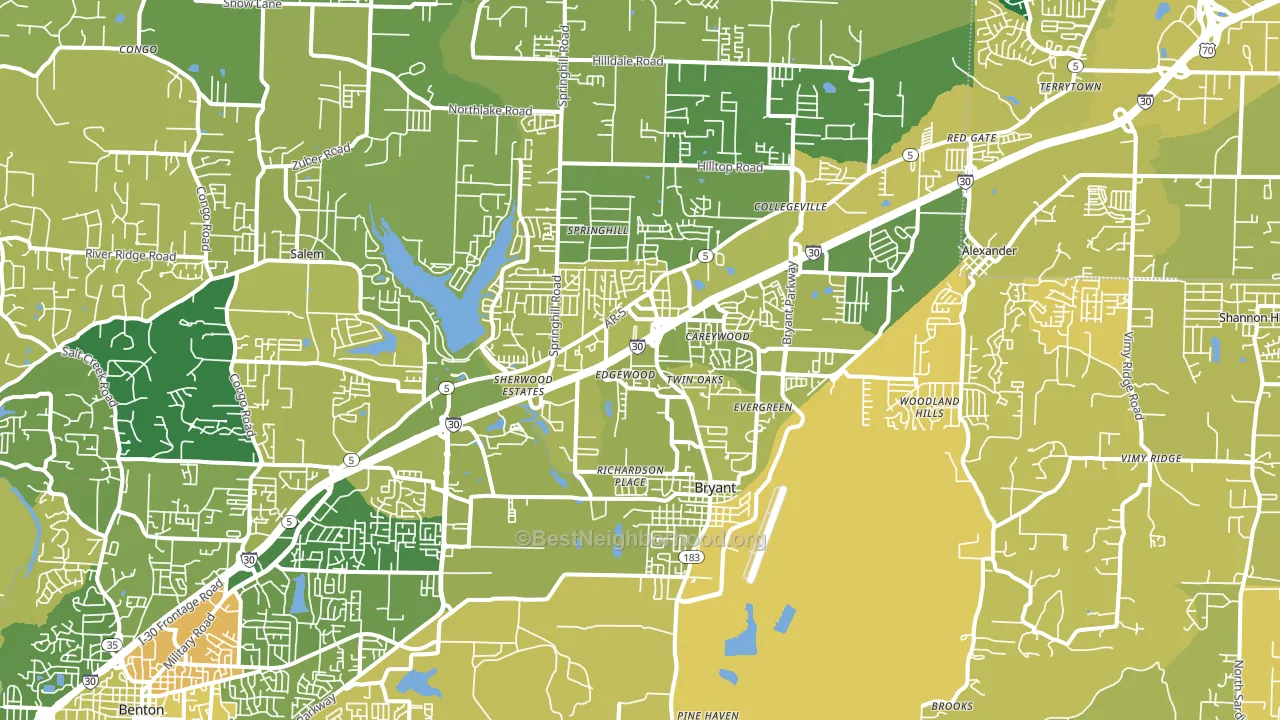 Bryant, AR block-group voter-turnout map