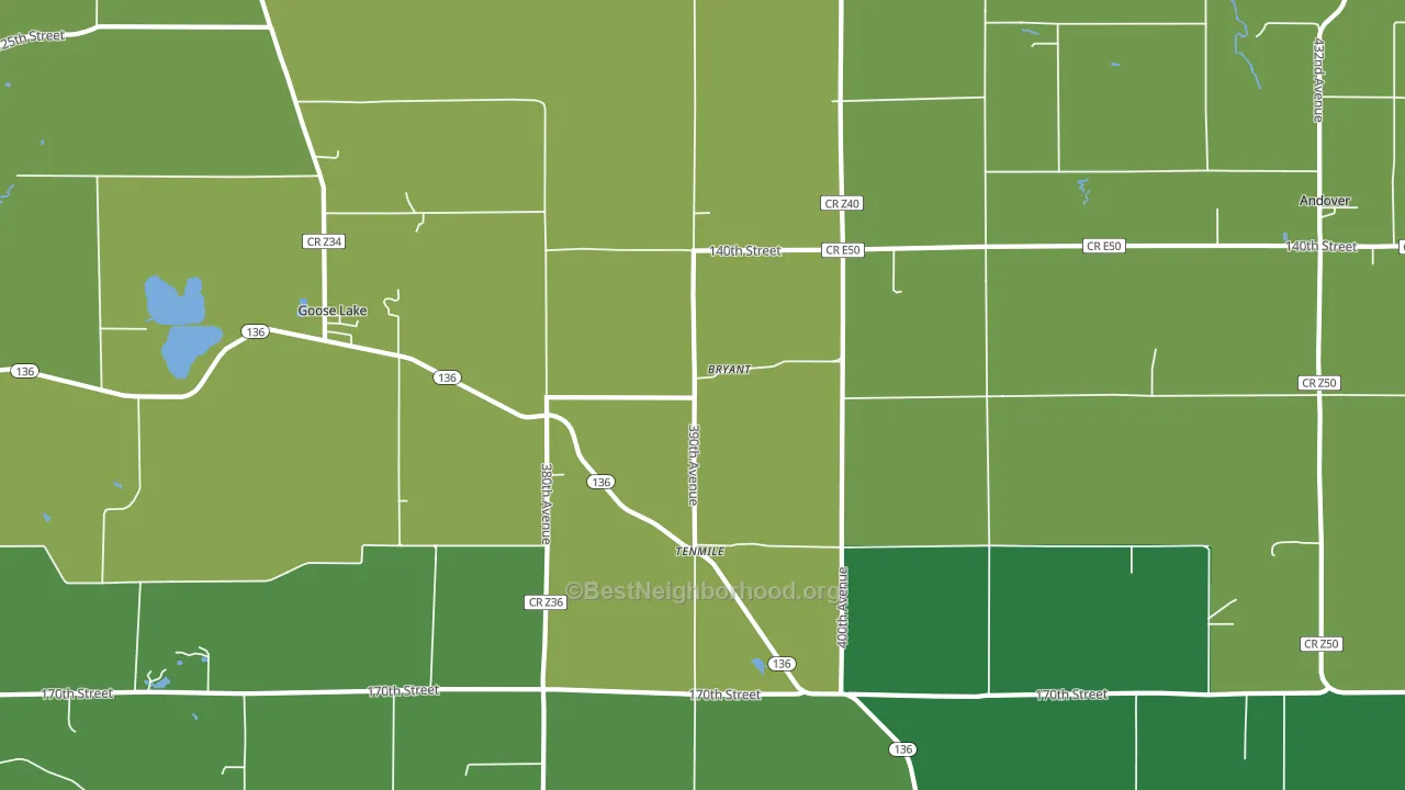 Bryant, IA block-group voter-turnout map