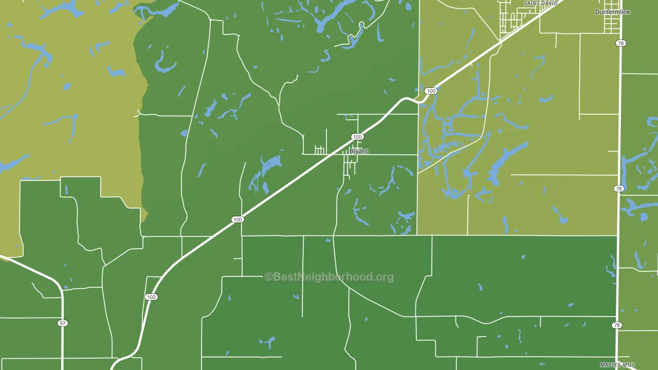Bryant, IL block-group voter-turnout map