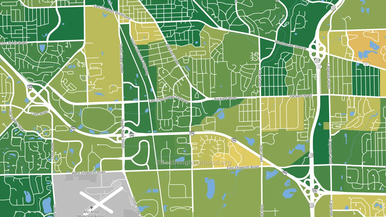 Bryant Pattengill East, Ann Arbor, MI block-group voter-turnout map
