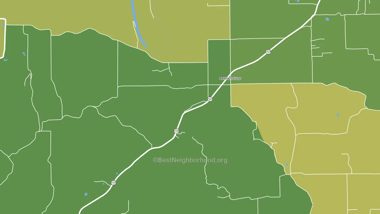Bryantsville, IN block-group voter-turnout map