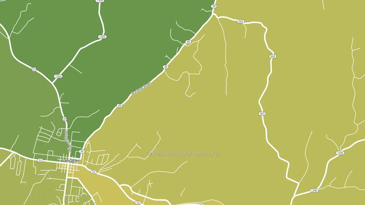 Bryantsville, KY block-group voter-turnout map