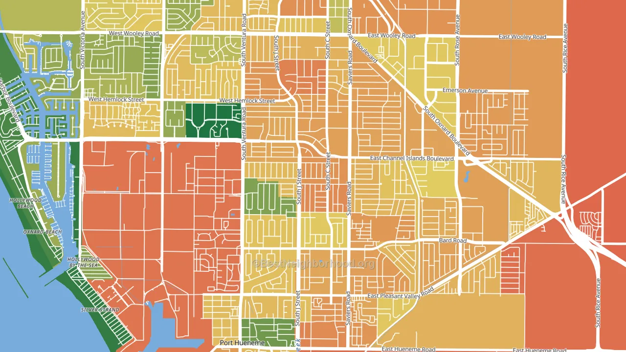 Bryce Canyon North, Oxnard, CA block-group voter-turnout map