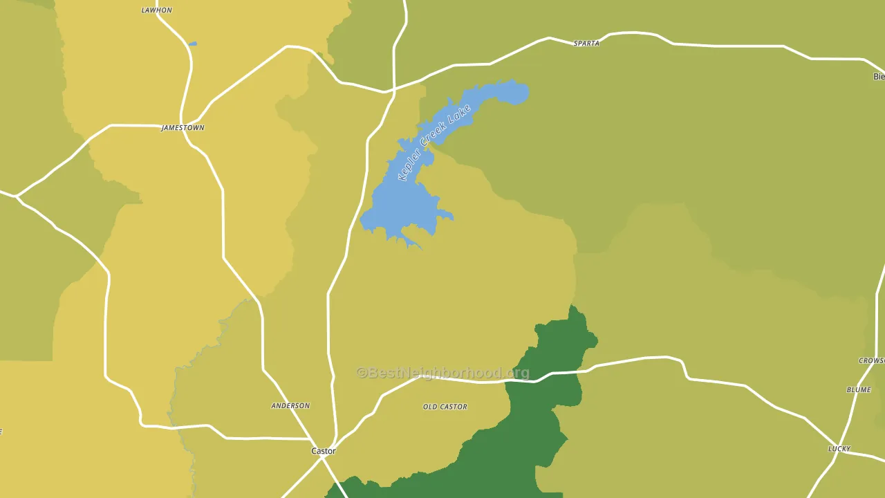 Bryceland, LA block-group voter-turnout map