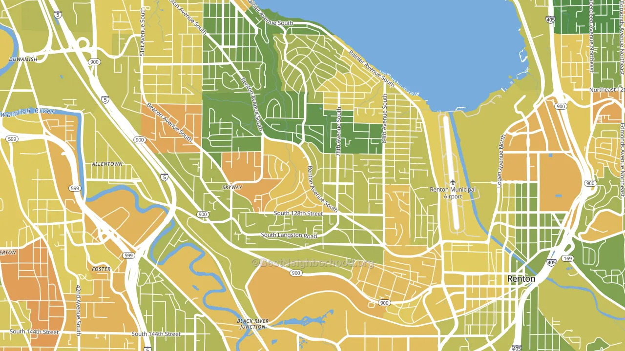 Bryn Mawr-Skyway, WA block-group voter-turnout map