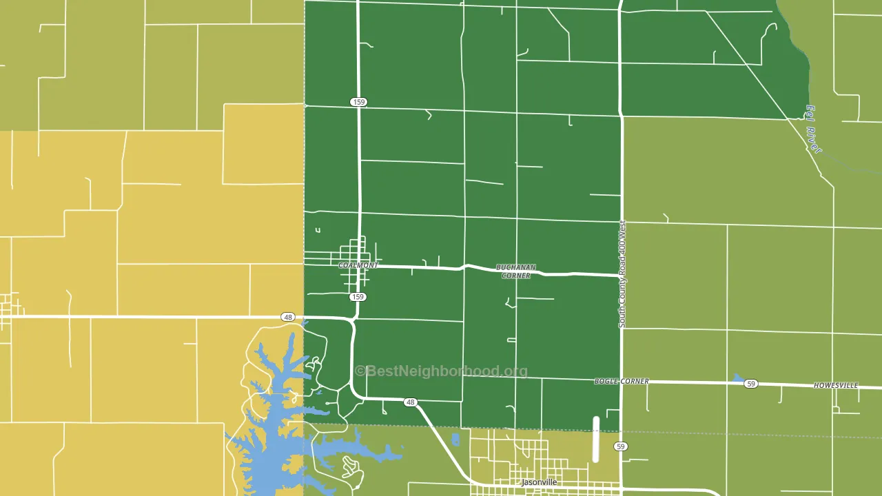 Buchanan Corner, IN block-group voter-turnout map