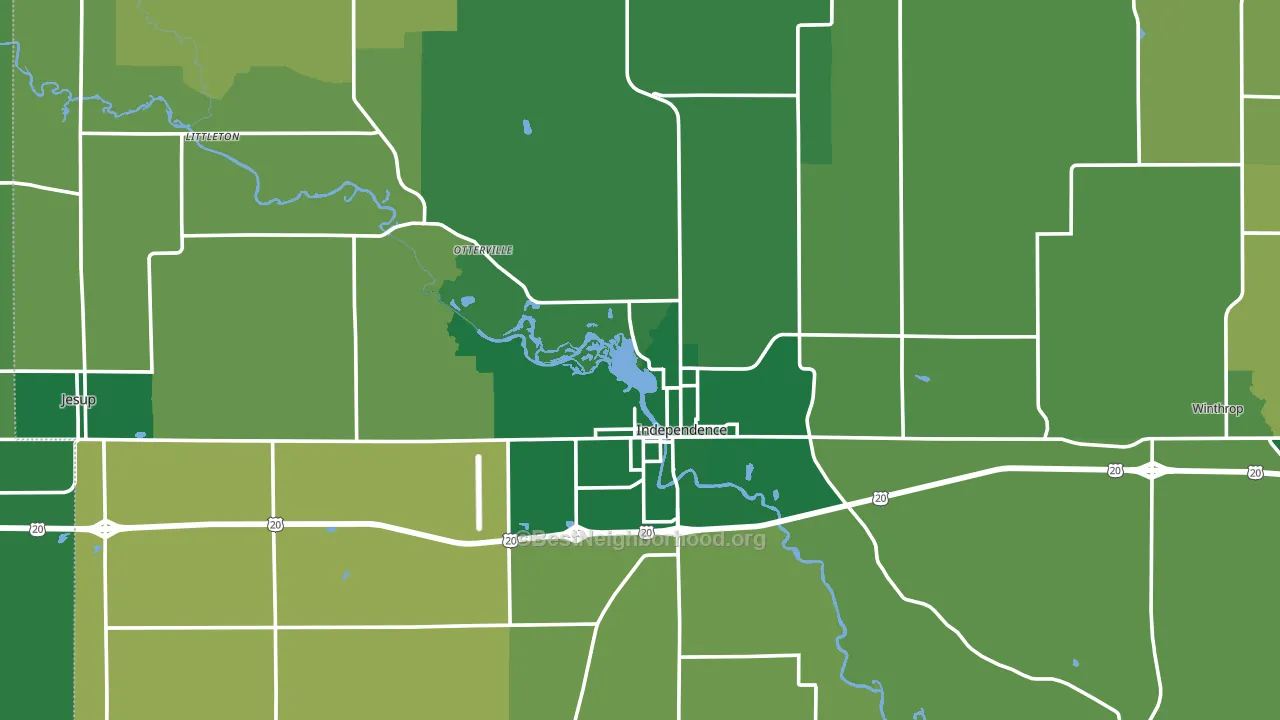 Buchanan County, IA block-group voter-turnout map
