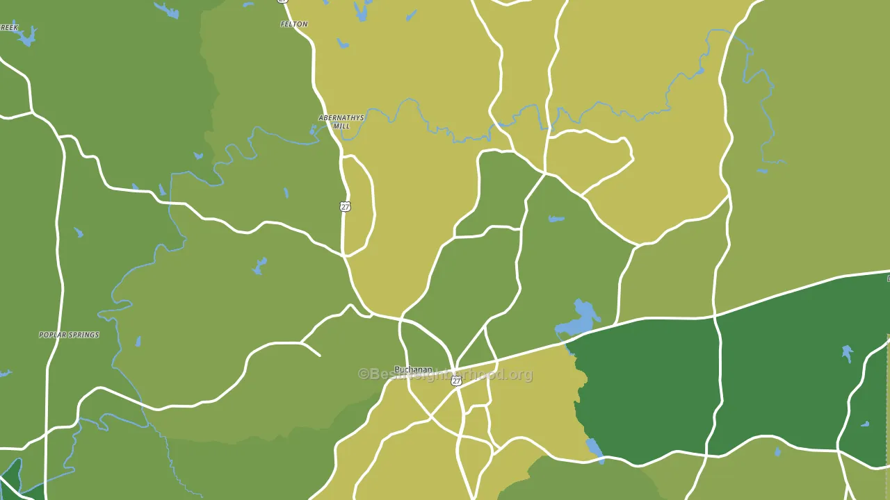 Buchanan, GA block-group voter-turnout map