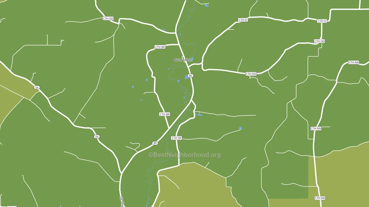 Buck Creek, WI block-group voter-turnout map