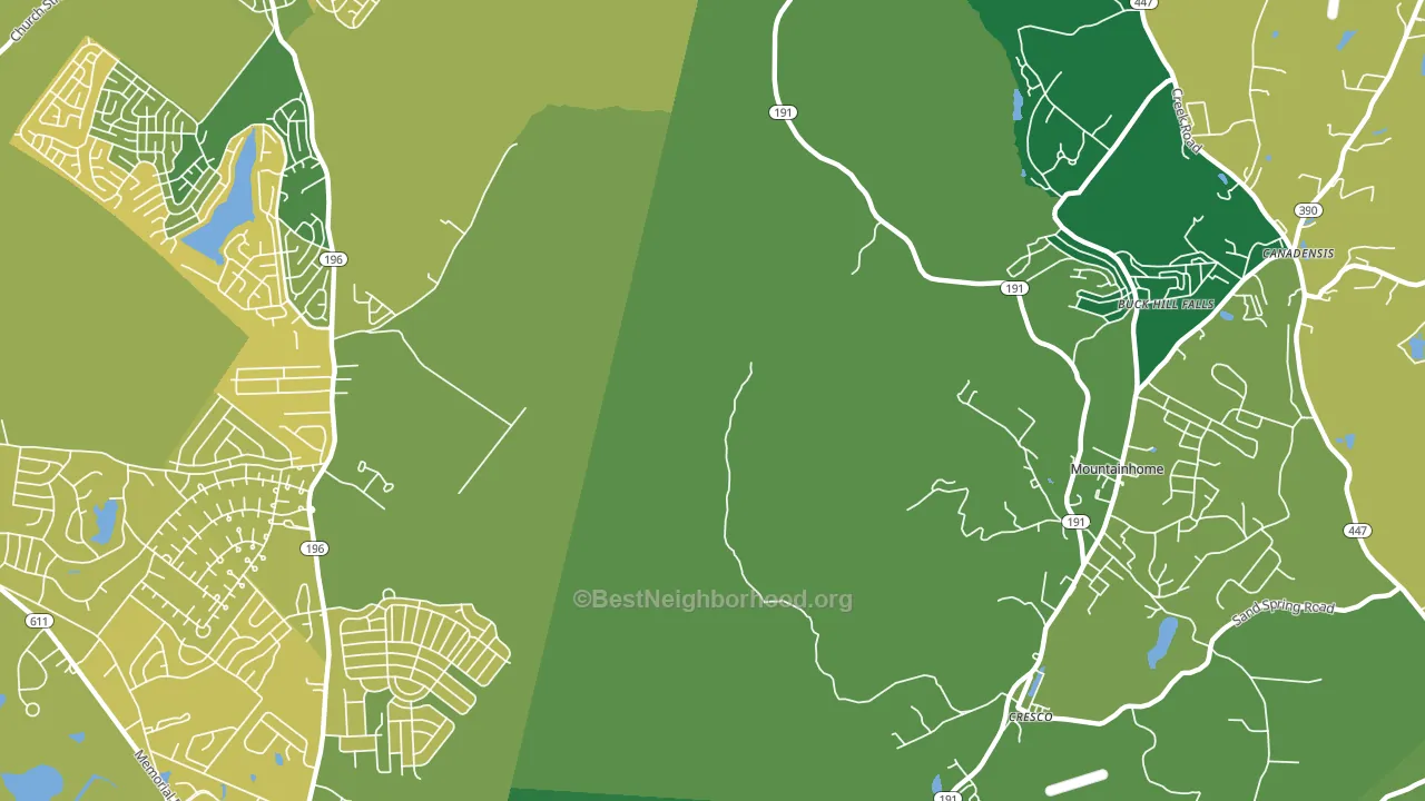 Buck Hill Falls, PA block-group voter-turnout map
