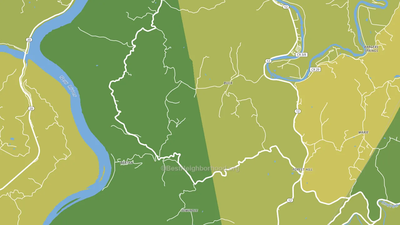 Buck, WV block-group voter-turnout map