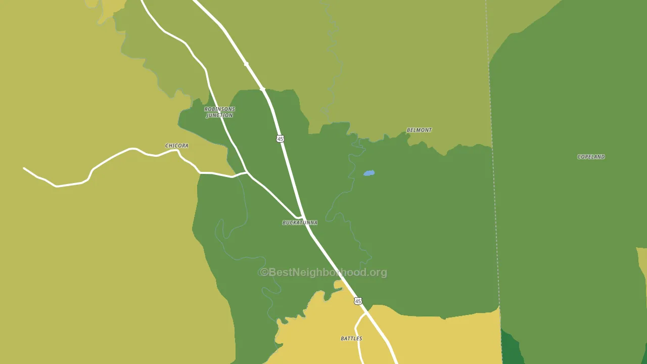 Buckatunna, MS block-group voter-turnout map