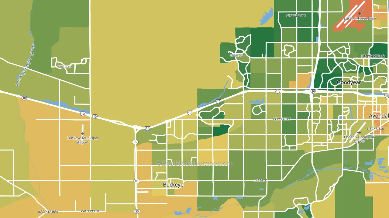 Buckeye, AZ block-group voter-turnout map