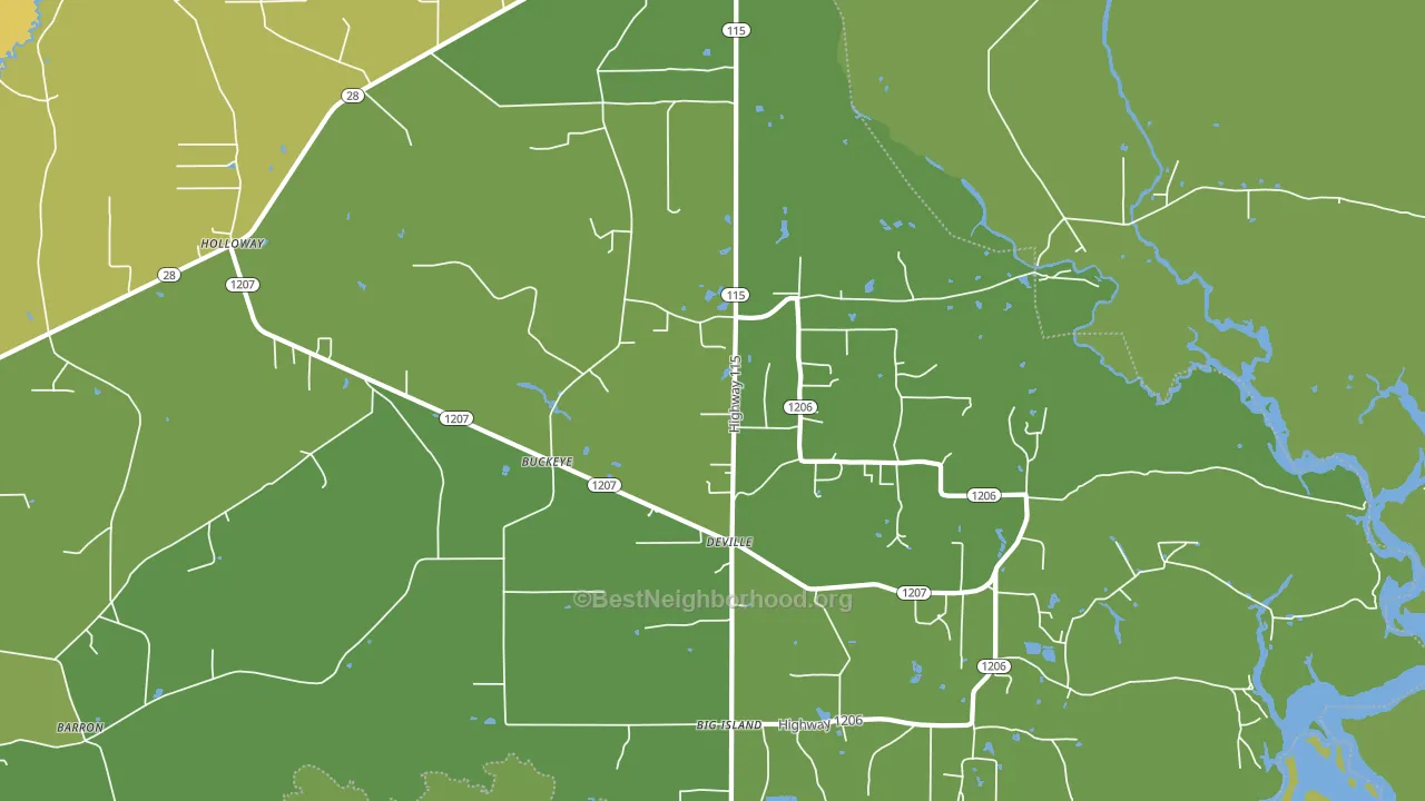 Buckeye, LA block-group voter-turnout map